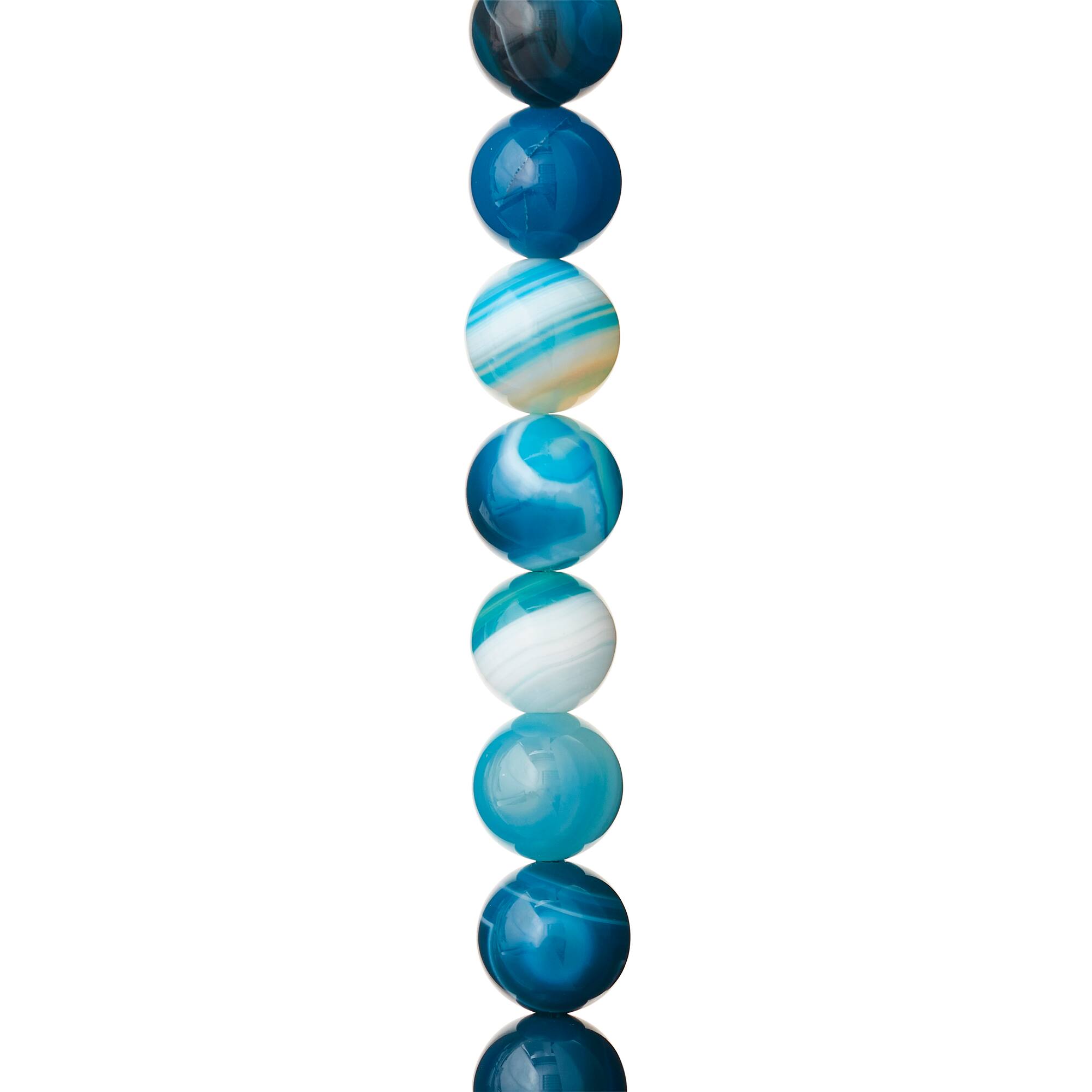 Aqua Dyed Mix Agate Round Beads, 12mm by Bead Landing™